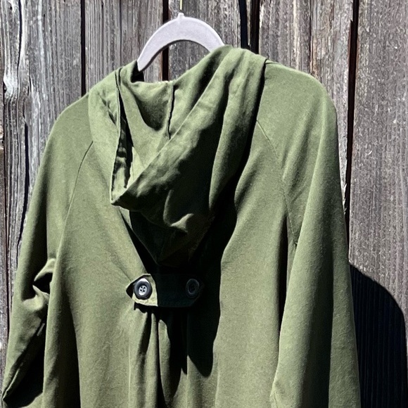 For Cynthia green linen blend hooded flare jacket size medium - Picture 14 of 16